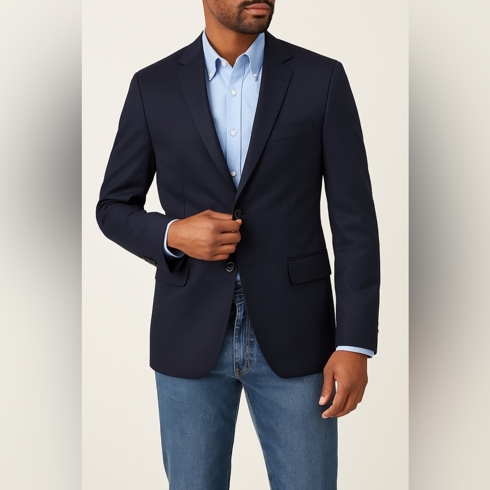 NWT ALTON LANE Navy Blue Wool Blend Suit Jacket Sports Coat Size 38R